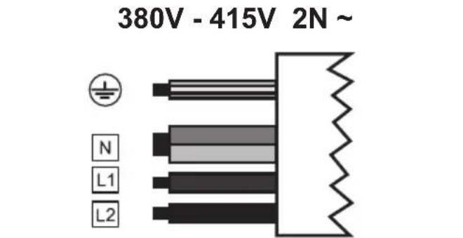 380V - 415V 2N ~ N L1 L2