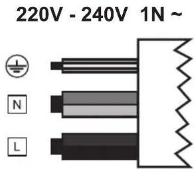 220V - 240V 1N ~ N L