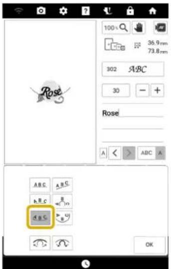 BABY LOCK Radiance - Appuyez pour modifier la disposition des caractères. Appuyez sur [OK]. - 1