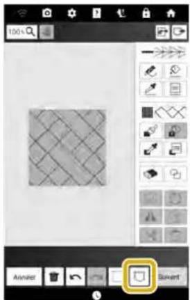 BABY LOCK Radiance - Modifiez le motif. Si nécessaire, appuyez sur □ pour enregistrer le motif. - 1