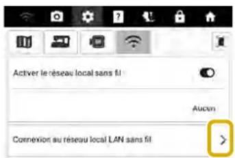 Activer le réseau local sans fil Aucun Connexion au réseau local LAN sans fil