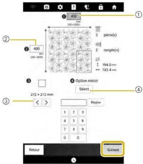400 200-3000 piece(s) rangée(s) 194.0 mm 133.4 mm Option miroir Select 272 x 272 mm Règlar 1 2 3 4 5 6 7 8 9 0 C Retour Suivant