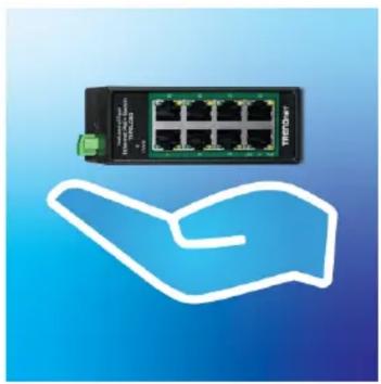 TRENDNET TI-PELC80 - Mini switch industriel rail DIN Fast Ethernet PoE+ à 5 ports - 3
