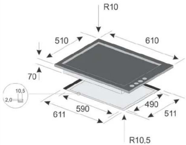 R10 510 610 70 10,5 2,0 611 590 490 511 R10,5