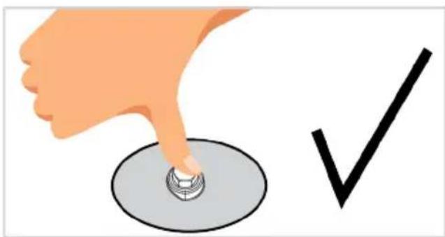 Illustration of a hand pressing a button with a checkmark.