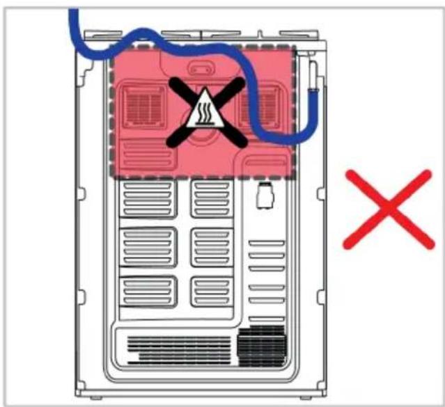 Diagram of a server rack with a warning symbol and a red X mark indicating no protection.