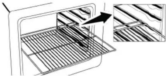 Diagram of a kitchen appliance showing internal grating and a close-up view of the interior (no text or symbols)