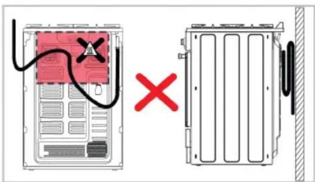 Diagram showing a device with a red warning symbol and a red X mark indicating cancellation or disconnection.