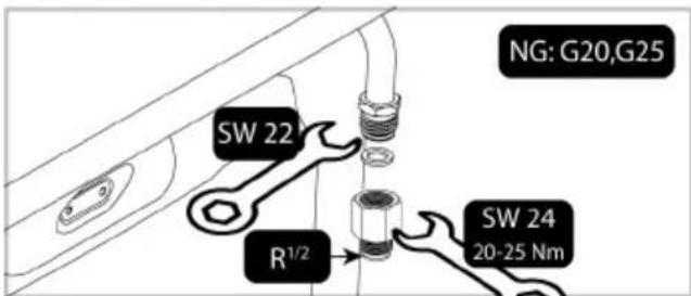 NG: G20, G25 SW 22 R¹/² SW 24 20-25 Nm