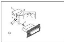 Technical diagram showing labeled components of a mechanical or optical assembly with numbered parts and an inset graph.
