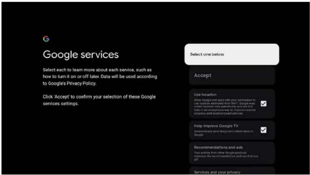 THOMSON 55QG5C14 - Conditions d'utilisation de Google - 2