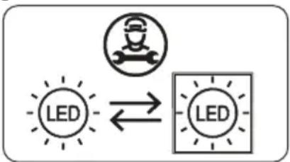 graph TD A["LED"] --> B["Robot Icon"] B --> C["LED"] style A fill:#f9f,stroke:#333 style B fill:#ccf,stroke:#333 style C fill:#cfc,stroke:#333