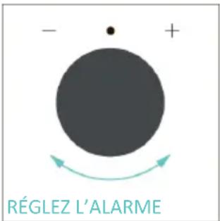 - + RÉGLEZ L'ALARME