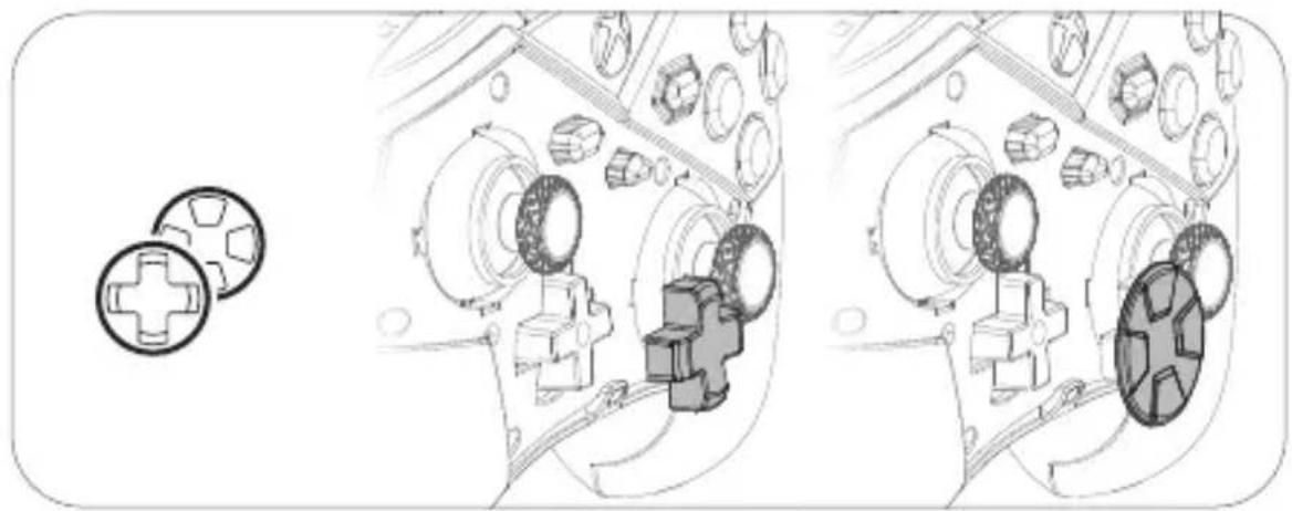 Technical line drawing of a mechanical assembly with cross-shaped components and internal components (no text or symbols)