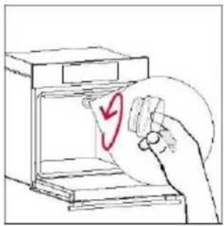 Hand holding a paper with a red circular arrow inside, next to an open box (no text or symbols).
