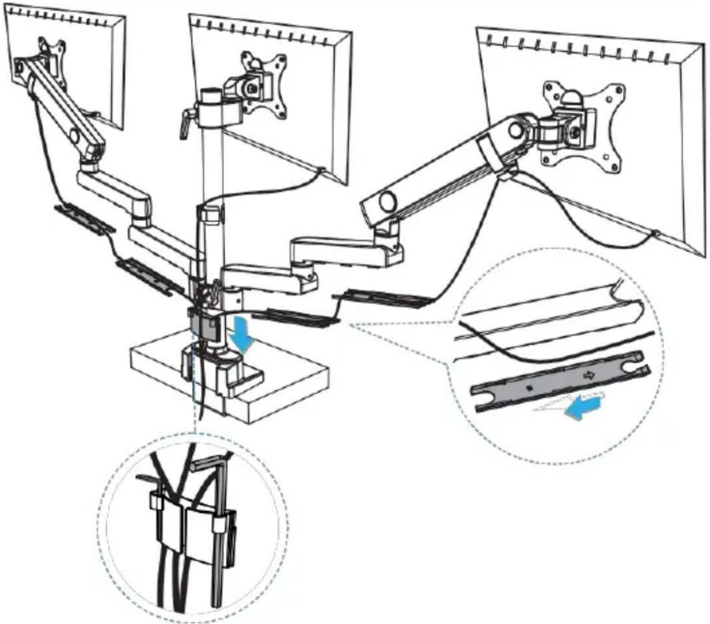 StarTech.com 3MP2AG-MONITOR-ARM - Gestion des câbles - 2