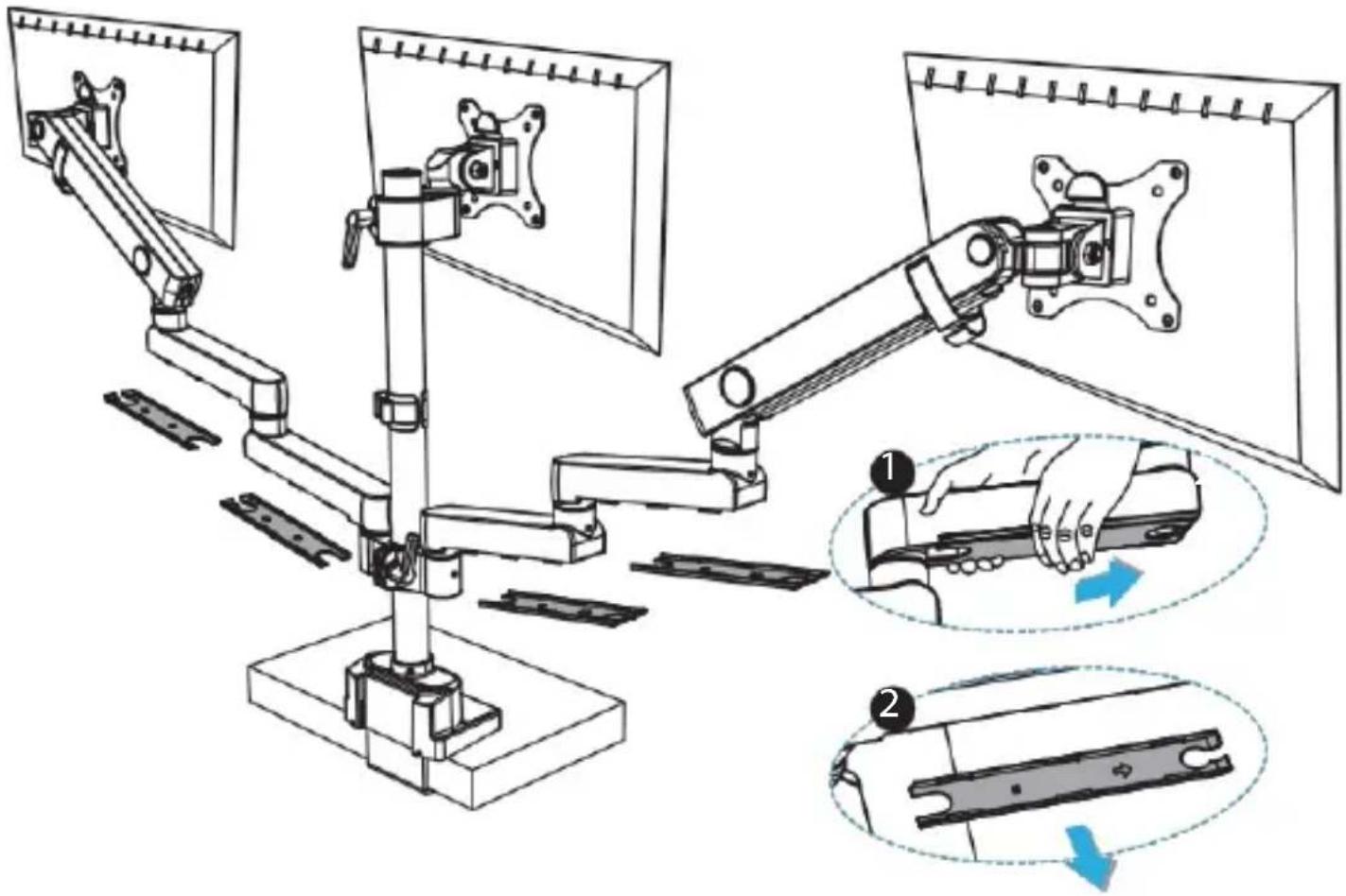 StarTech.com 3MP2AG-MONITOR-ARM - Gestion des câbles - 1
