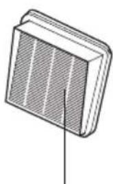 Illustration of a layered rectangular object with vertical striations and a connecting rod (no text or symbols)