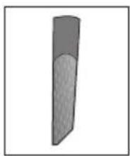 Simple 3D illustration of a vertical cylindrical object with a curved top surface (no text or symbols)