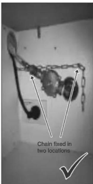 Chain fixed in two locations