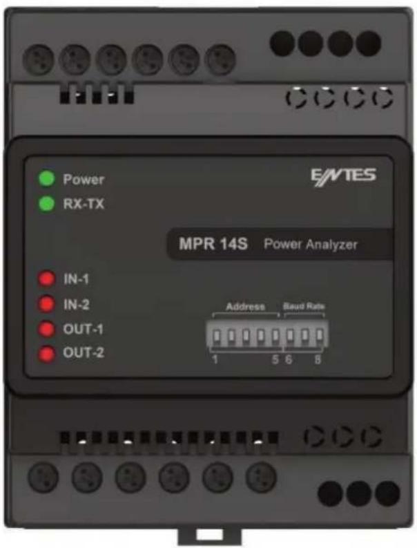 Power RX-TX EMTES MPR 14S Power Analyzer IN-1 IN-2 OUT-1 OUT-2 Address Baud Rate 1 5 6 8
