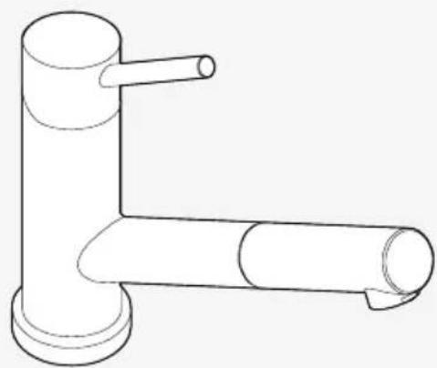 Line drawing of a mechanical lever assembly (no text or symbols)