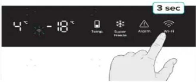 4 °C -18 °C Temp. Super Freeze Alarm Wi-Fi 3 sec
