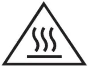 Warning symbol with steam inside a triangle, indicating heat or smoke hazard
