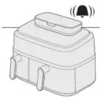 Illustration of a closed box with a lid and two side pockets, emitting sound waves.