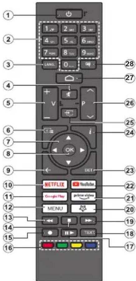 1 2 3 4 5 6 7 8 9 LANG. 0... 28 27 26 25 24 23 22 21 20 19 18 17 NETFLIX YouTube. Google Play private video MENU MENU OK EXIT