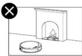 Simple line drawing of a fire pit and a circular object on a floor, with no text or symbols present.