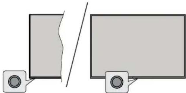 Diagram showing two rectangular panels with circular buttons, separated by a diagonal line (no text or symbols)