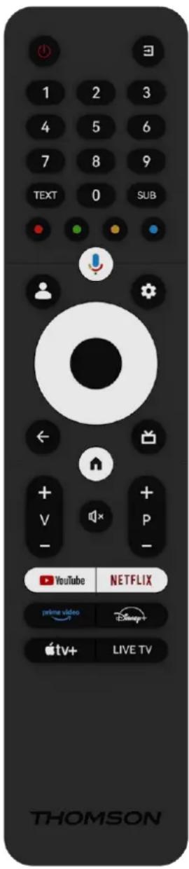 1 2 3 4 5 6 7 8 9 TEXT 0 SUB - + V - + P - YouTube NETFLIX prime video Disney+ iTV+ LIVE TV THOMSON