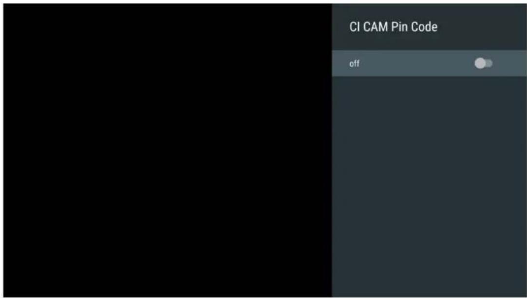 Code PIN CI CAM désactivé