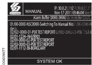 IP: 30.0.21.112 Nov-17 2011 09:46:04 Alarm Buffer [0000, 0000] (Use to be BURGER) (No.2) 01/00-0000-NSC0000-Switching To Manual Mode [AOC-5800-5800] de: 02/02-0000-01-PER TEST REPORT [AOC-5800-5800-5800-5800-5800-5800-5800-5800-5800-5800-5800-5800-5800-5800-5800-5800-5800-5800-5800-5800-580 02/01-1234-NIV/8001 02/01-0000-02-PER TEST REPORT 02/02-0000-03-PER TEST REPORT 02/01-1112-38-BURGLARY SYSTEM OK