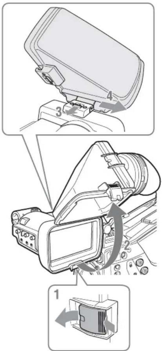 SONY HDVF-L10 - Relèvement du barillet du viseur - 2