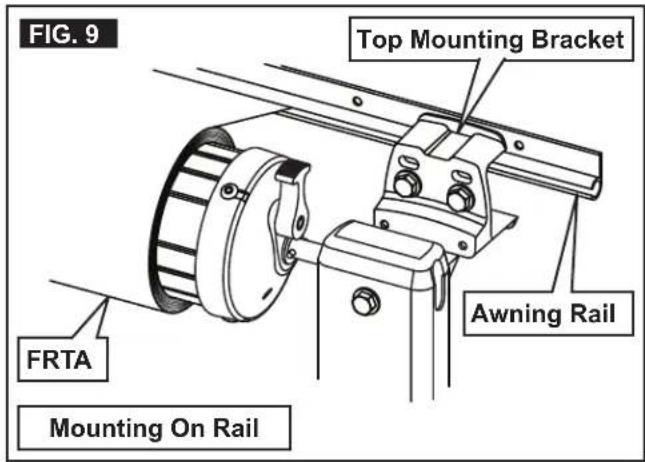 FIG. 9 Top Mounting Bracket FRTA Mounting On Rail Awning Rail