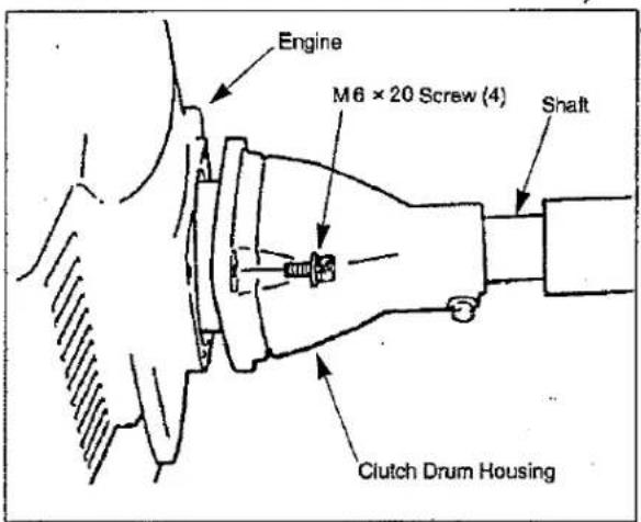 Engine M6 × 20 Screw (4) Shalt Clutch Drum Housing