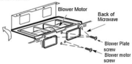 Blower Motor Back of Microwave Blower Plate screw Blower motor screw