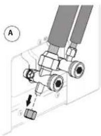 Mechanical assembly diagram showing a valve mechanism with no visible text or symbols