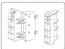 Technical line drawing of two mechanical components with springs and housing (no text or symbols)
