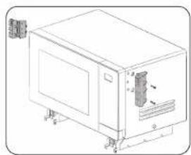Technical line drawing of a mechanical device with labeled components (no text or symbols)