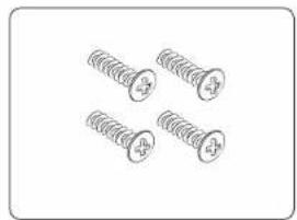 Four identical screw illustrations arranged in a 2x2 grid (no text or symbols)