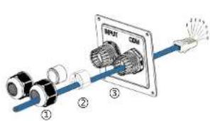 Diagram of an electrical switch assembly with labeled components and wiring connections
