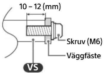 10 - 12 (mm) Skruv (M6) Väggfäste VS