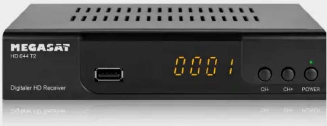 MEGASAT HD 644 T2 Digitaler HD Receiver 0001 CH- CH+ POWER