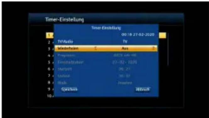 MEGASAT HD 644 T2 - Timer setting - 1