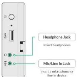 Headphone Jack Insert headphones Mic/Line In Jack Insert a microphone or line in device