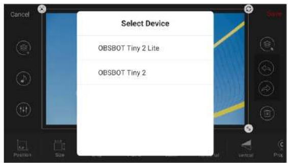 Select Device OBSBOT Tiny 2 Lite OBSBOT Tiny 2