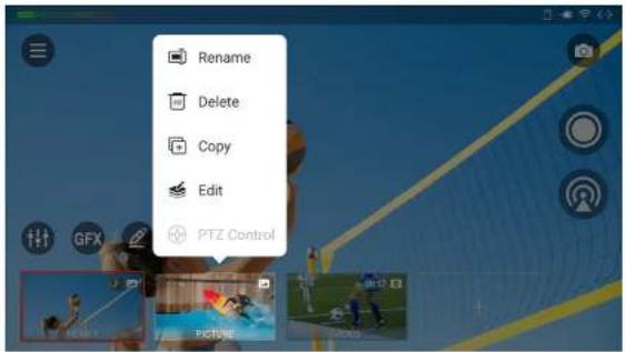 Rename Delete Copy Edit PTZ Control